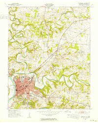 Clarksville Tennessee Historical topographic map, 1:24000 scale, 7.5 X 7.5 Minute, Year 1951