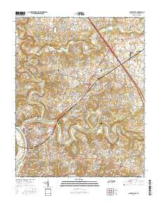 Clarksville Tennessee Current topographic map, 1:24000 scale, 7.5 X 7.5 Minute, Year 2016