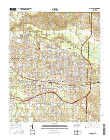 Collierville Tennessee Current topographic map, 1:24000 scale, 7.5 X 7.5 Minute, Year 2016