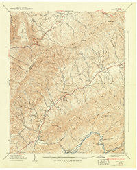 Doe Tennessee Historical topographic map, 1:24000 scale, 7.5 X 7.5 Minute, Year 1938