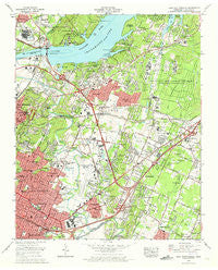 East Chattanooga Tennessee Historical topographic map, 1:24000 scale, 7.5 X 7.5 Minute, Year 1969
