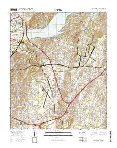East Chattanooga Tennessee Current topographic map, 1:24000 scale, 7.5 X 7.5 Minute, Year 2016