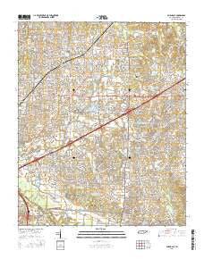 Ellendale Tennessee Current topographic map, 1:24000 scale, 7.5 X 7.5 Minute, Year 2016