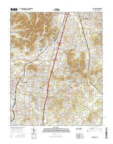 Franklin Tennessee Current topographic map, 1:24000 scale, 7.5 X 7.5 Minute, Year 2016