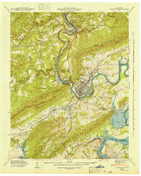 Harriman Tennessee Historical topographic map, 1:24000 scale, 7.5 X 7.5 Minute, Year 1941