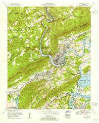 Harriman Tennessee Historical topographic map, 1:24000 scale, 7.5 X 7.5 Minute, Year 1952