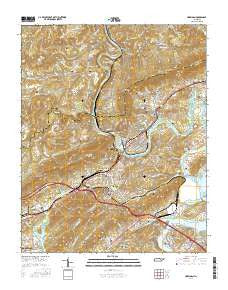 Harriman Tennessee Current topographic map, 1:24000 scale, 7.5 X 7.5 Minute, Year 2016
