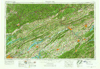 Johnson City Tennessee Historical topographic map, 1:250000 scale, 1 X 2 Degree, Year 1957