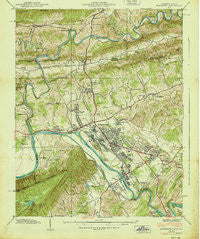 Kingsport Tennessee Historical topographic map, 1:24000 scale, 7.5 X 7.5 Minute, Year 1939