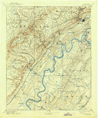 Kingston Tennessee Historical topographic map, 1:125000 scale, 30 X 30 Minute, Year 1893