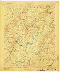 Kingston Tennessee Historical topographic map, 1:125000 scale, 30 X 30 Minute, Year 1893