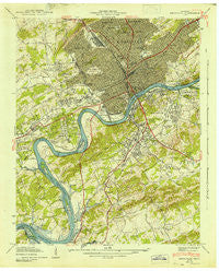 Knoxville Tennessee Historical topographic map, 1:24000 scale, 7.5 X 7.5 Minute, Year 1942