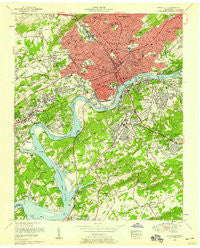 Knoxville Tennessee Historical topographic map, 1:24000 scale, 7.5 X 7.5 Minute, Year 1953