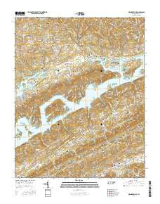 Maynardville Tennessee Current topographic map, 1:24000 scale, 7.5 X 7.5 Minute, Year 2016