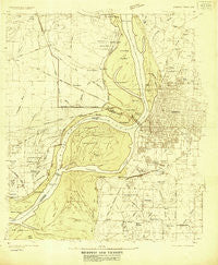 Memphis Tennessee Historical topographic map, 1:48000 scale, 15 X 15 Minute, Year 1925