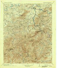 Mt. Guyot Tennessee Historical topographic map, 1:125000 scale, 30 X 30 Minute, Year 1912