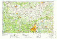 Nashville Tennessee Historical topographic map, 1:250000 scale, 1 X 2 Degree, Year 1956