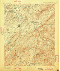 Roan Mountain Tennessee Historical topographic map, 1:125000 scale, 30 X 30 Minute, Year 1894
