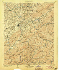 Roan Mountain Tennessee Historical topographic map, 1:125000 scale, 30 X 30 Minute, Year 1904