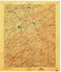 Roan Mountain Tennessee Historical topographic map, 1:125000 scale, 30 X 30 Minute, Year 1904