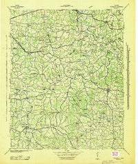 Statesville Tennessee Historical topographic map, 1:100000 scale, 30 X 30 Minute, Year 1942
