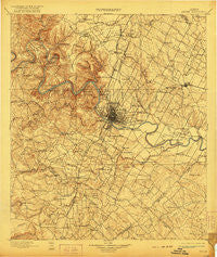 Austin Texas Historical topographic map, 1:125000 scale, 30 X 30 Minute, Year 1910