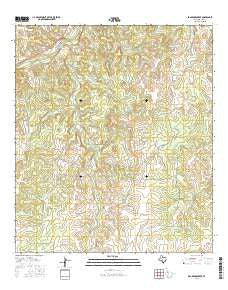 Bradford Creek Texas Current topographic map, 1:24000 scale, 7.5 X 7.5 Minute, Year 2016
