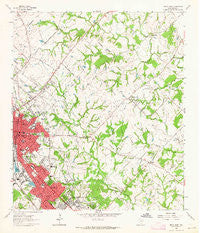 Bryan East Texas Historical topographic map, 1:24000 scale, 7.5 X 7.5 Minute, Year 1962