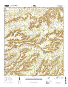 Busher Canyon Texas Current topographic map, 1:24000 scale, 7.5 X 7.5 Minute, Year 2016