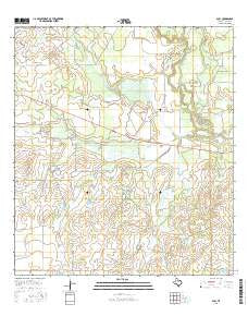 Dull Texas Current topographic map, 1:24000 scale, 7.5 X 7.5 Minute, Year 2016