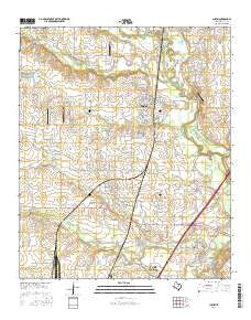 Justin Texas Current topographic map, 1:24000 scale, 7.5 X 7.5 Minute, Year 2016
