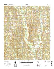 Woden Texas Current topographic map, 1:24000 scale, 7.5 X 7.5 Minute, Year 2016