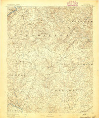 Appomattox Virginia Historical topographic map, 1:125000 scale, 30 X 30 Minute, Year 1892