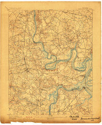 Bermuda Hundred Virginia Historical topographic map, 1:62500 scale, 15 X 15 Minute, Year 1894