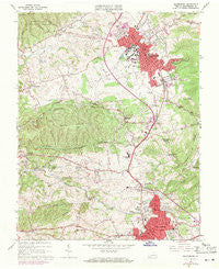 Blacksburg Virginia Historical topographic map, 1:24000 scale, 7.5 X 7.5 Minute, Year 1965