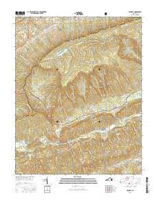 Brumley Virginia Current topographic map, 1:24000 scale, 7.5 X 7.5 Minute, Year 2016