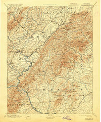 Buena Vista Virginia Historical topographic map, 1:125000 scale, 30 X 30 Minute, Year 1894