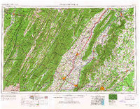 Charlottesville Virginia Historical topographic map, 1:250000 scale, 1 X 2 Degree, Year 1956