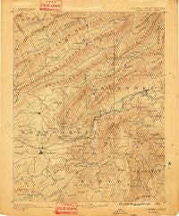 Christiansburg Virginia Historical topographic map, 1:125000 scale, 30 X 30 Minute, Year 1890