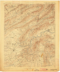 Christiansburg Virginia Historical topographic map, 1:125000 scale, 30 X 30 Minute, Year 1890
