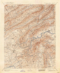 Christiansburg Virginia Historical topographic map, 1:125000 scale, 30 X 30 Minute, Year 1890