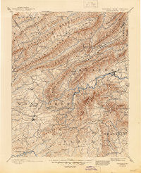 Christiansburg Virginia Historical topographic map, 1:125000 scale, 30 X 30 Minute, Year 1890