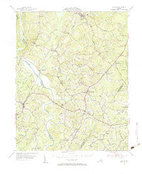 Clover Virginia Historical topographic map, 1:62500 scale, 15 X 15 Minute, Year 1954