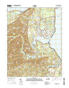 Dahlgren Virginia Current topographic map, 1:24000 scale, 7.5 X 7.5 Minute, Year 2016