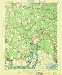 Dutch Gap Virginia Historical topographic map, 1:31680 scale, 7.5 X 7.5 Minute, Year 1943