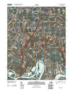 Dutch Gap Virginia Historical topographic map, 1:24000 scale, 7.5 X 7.5 Minute, Year 2010