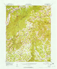 Elliston Virginia Historical topographic map, 1:62500 scale, 15 X 15 Minute, Year 1950