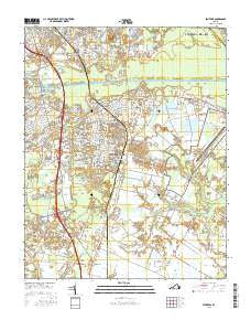 Fentress Virginia Current topographic map, 1:24000 scale, 7.5 X 7.5 Minute, Year 2016
