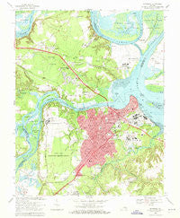 Hopewell Virginia Historical topographic map, 1:24000 scale, 7.5 X 7.5 Minute, Year 1969