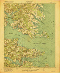 Kilmarnock Virginia Historical topographic map, 1:62500 scale, 15 X 15 Minute, Year 1917